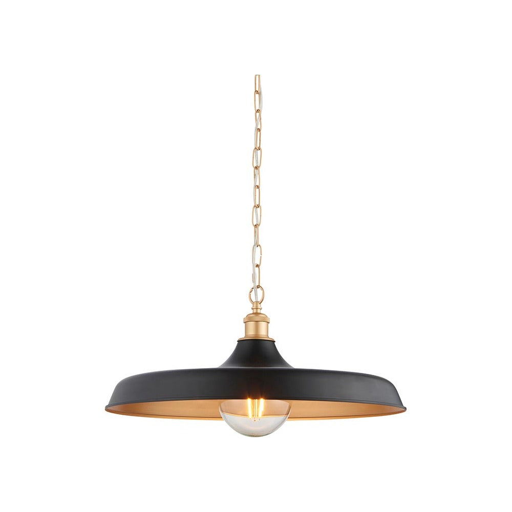 Denhollow Mid Century Pendant - Matt Black Satin