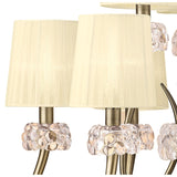 Loewe 75cm 2 Tier 9 Light Chandelier - Brass With Cream Shades
