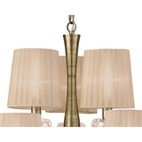 Loewe 75cm 2 Tier 9 Light Chandelier - Brass With Bronze Shades