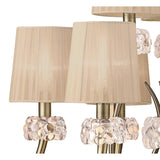 Loewe 75cm 2 Tier 9 Light Chandelier - Brass With Bronze Shades