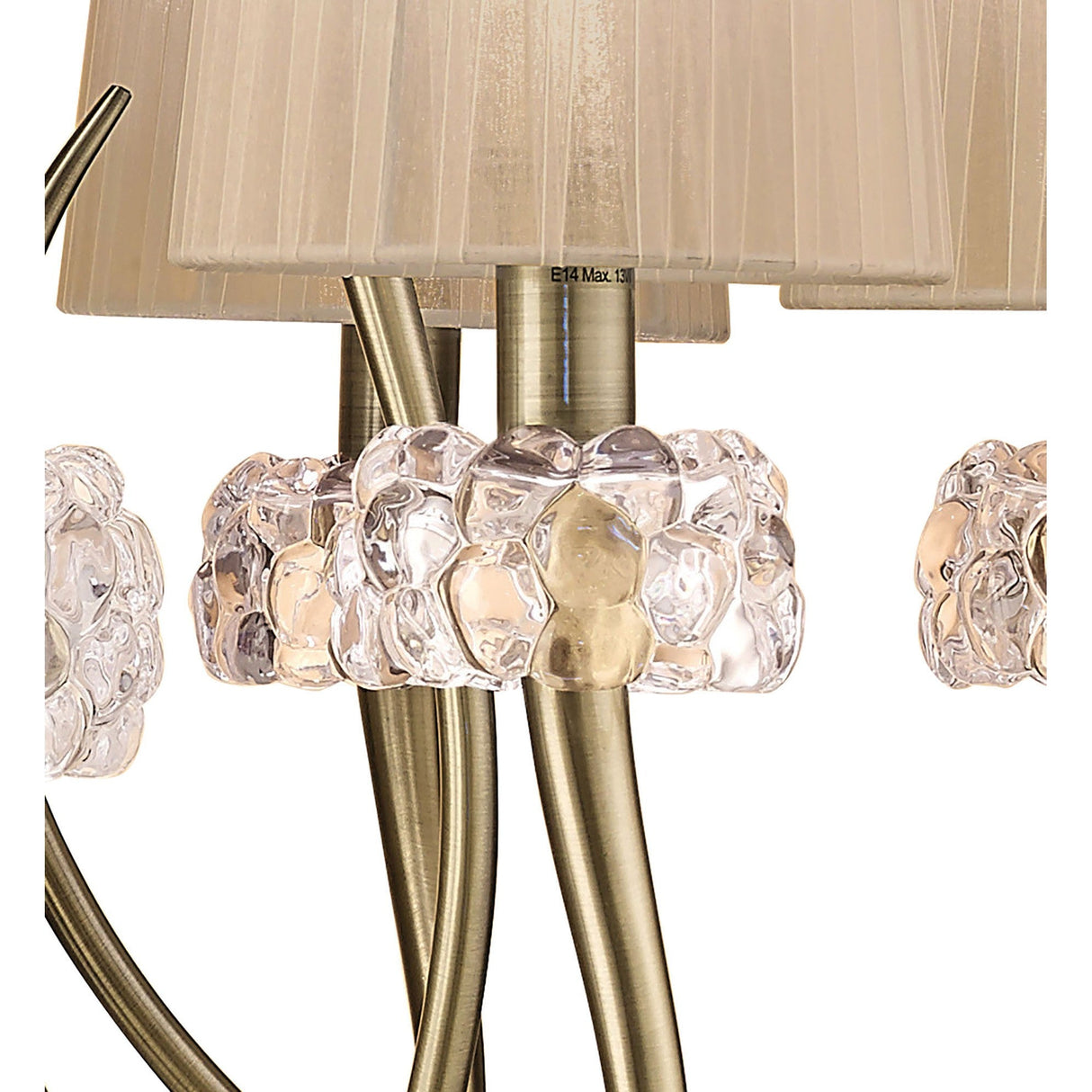 Loewe 75cm 2 Tier 9 Light Chandelier - Brass With Bronze Shades