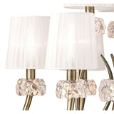 Loewe 75cm 2 Tier 9 Light Chandelier - Brass With White Shades