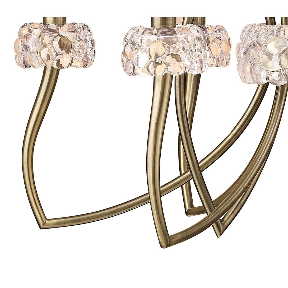 Loewe 75cm 2 Tier 9 Light Chandelier - Brass With White Shades