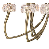 Loewe 75cm 2 Tier 9 Light Chandelier - Brass With White Shades