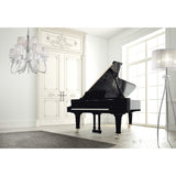 Loewe 2 Tier 9 Light Chandelier - Polished Chrome With White Shades