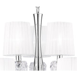 Loewe 2 Tier 9 Light Chandelier - Polished Chrome With White Shades
