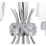 Loewe 2 Tier 9 Light Chandelier - Polished Chrome With White Shades