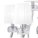 Loewe 2 Tier 9 Light Chandelier - Polished Chrome With White Shades