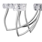 Loewe 2 Tier 9 Light Chandelier - Polished Chrome With White Shades