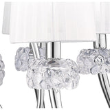 Loewe 2 Tier 9 Light Chandelier - Polished Chrome With White Shades