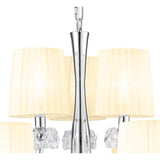 Loewe 2 Tier 9 Light Chandelier - Polished Chrome With Cream Shades