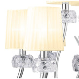 Loewe 2 Tier 9 Light Chandelier - Polished Chrome With Cream Shades