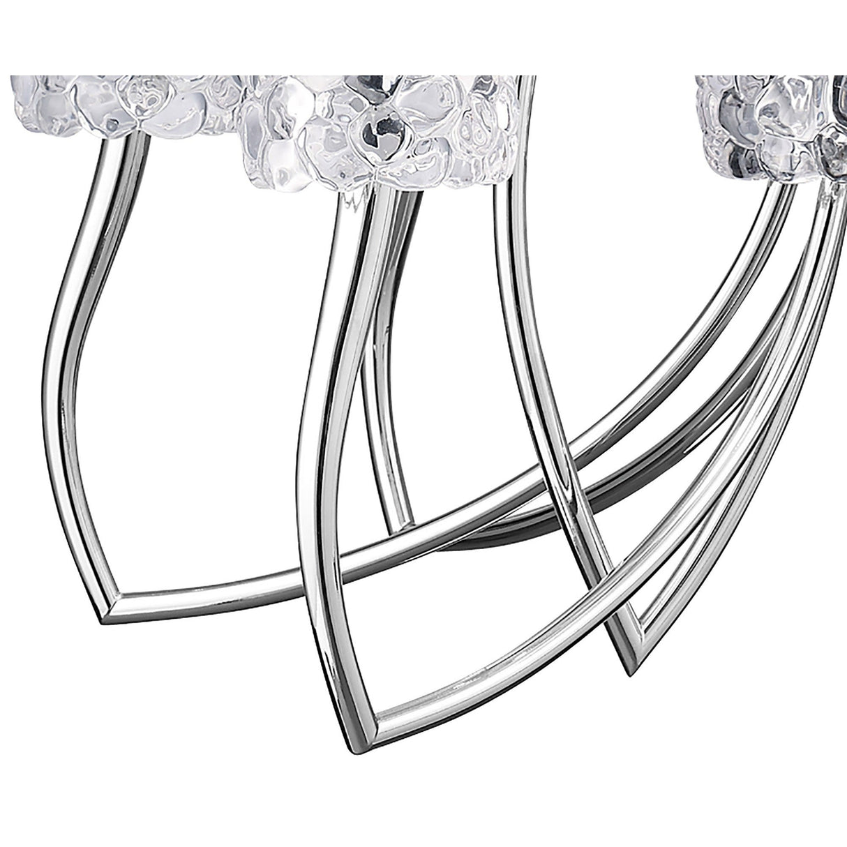 Loewe 2 Tier 9 Light Chandelier - Polished Chrome With Cream Shades