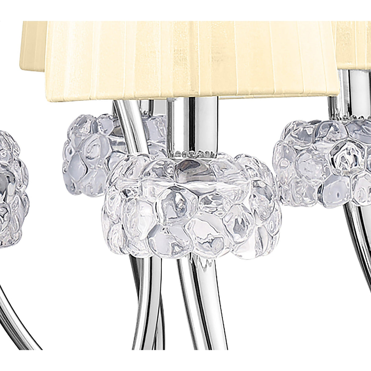Loewe 2 Tier 9 Light Chandelier - Polished Chrome With Cream Shades