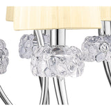 Loewe 2 Tier 9 Light Chandelier - Polished Chrome With Cream Shades
