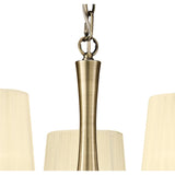 Loewe 66cm 5 Light Chandelier - Antique Brass With Cream Shades