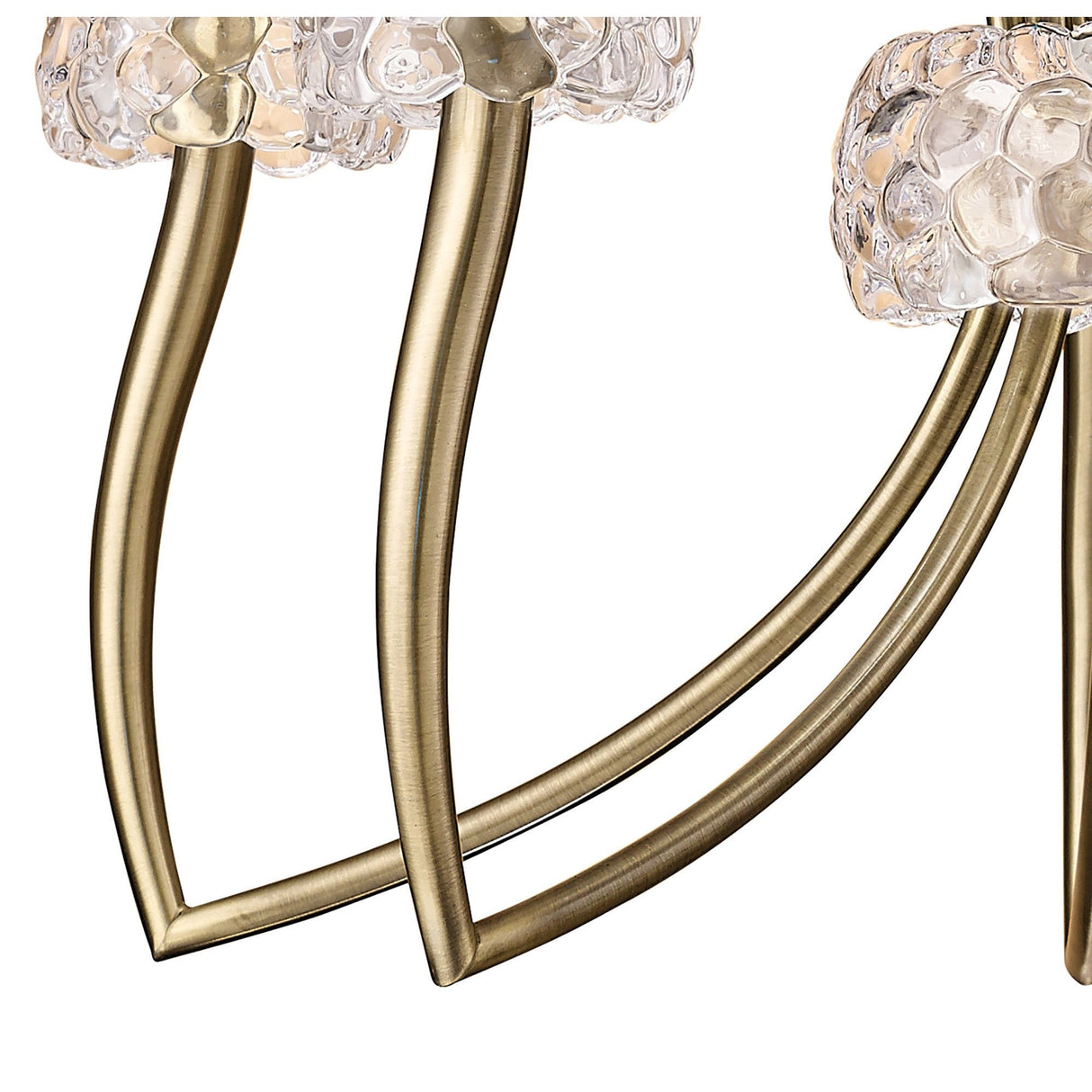 Loewe 66cm 5 Light Chandelier - Antique Brass With Cream Shades