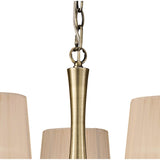 Loewe 66cm 5 Light Chandelier - Antique Brass With Soft Bronze Shades