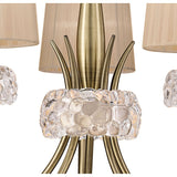 Loewe 66cm 5 Light Chandelier - Antique Brass With Soft Bronze Shades