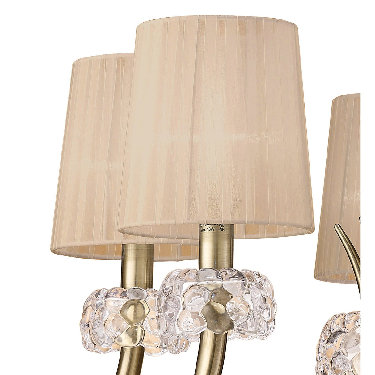 Loewe 66cm 5 Light Chandelier - Antique Brass With Soft Bronze Shades