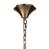 Loewe 66cm 5 Light Chandelier - Antique Brass With White Shades