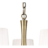 Loewe 66cm 5 Light Chandelier - Antique Brass With White Shades