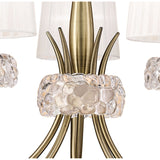 Loewe 66cm 5 Light Chandelier - Antique Brass With White Shades