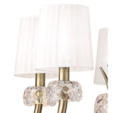Loewe 66cm 5 Light Chandelier - Antique Brass With White Shades