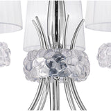 Loewe 5 Light Chandelier - Polished Chrome With White Shades