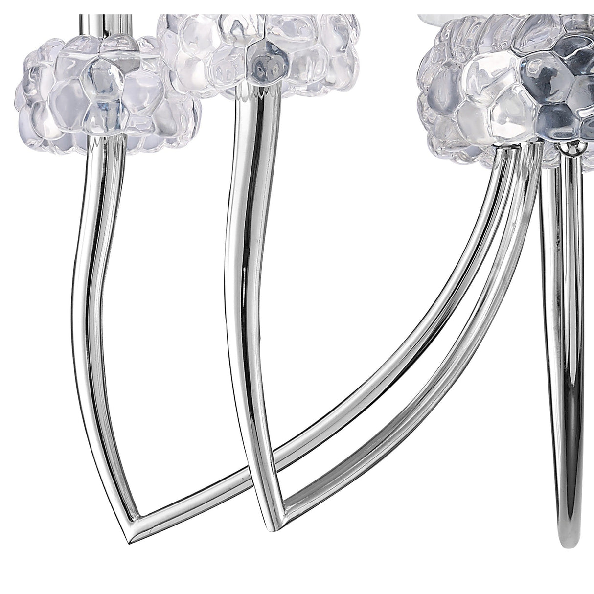 Loewe 5 Light Chandelier - Polished Chrome With White Shades