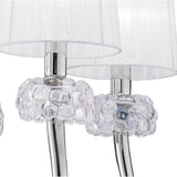 Loewe 5 Light Chandelier - Polished Chrome With White Shades