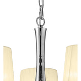 Loewe 5 Light Chandelier - Polished Chrome With Cream Shades