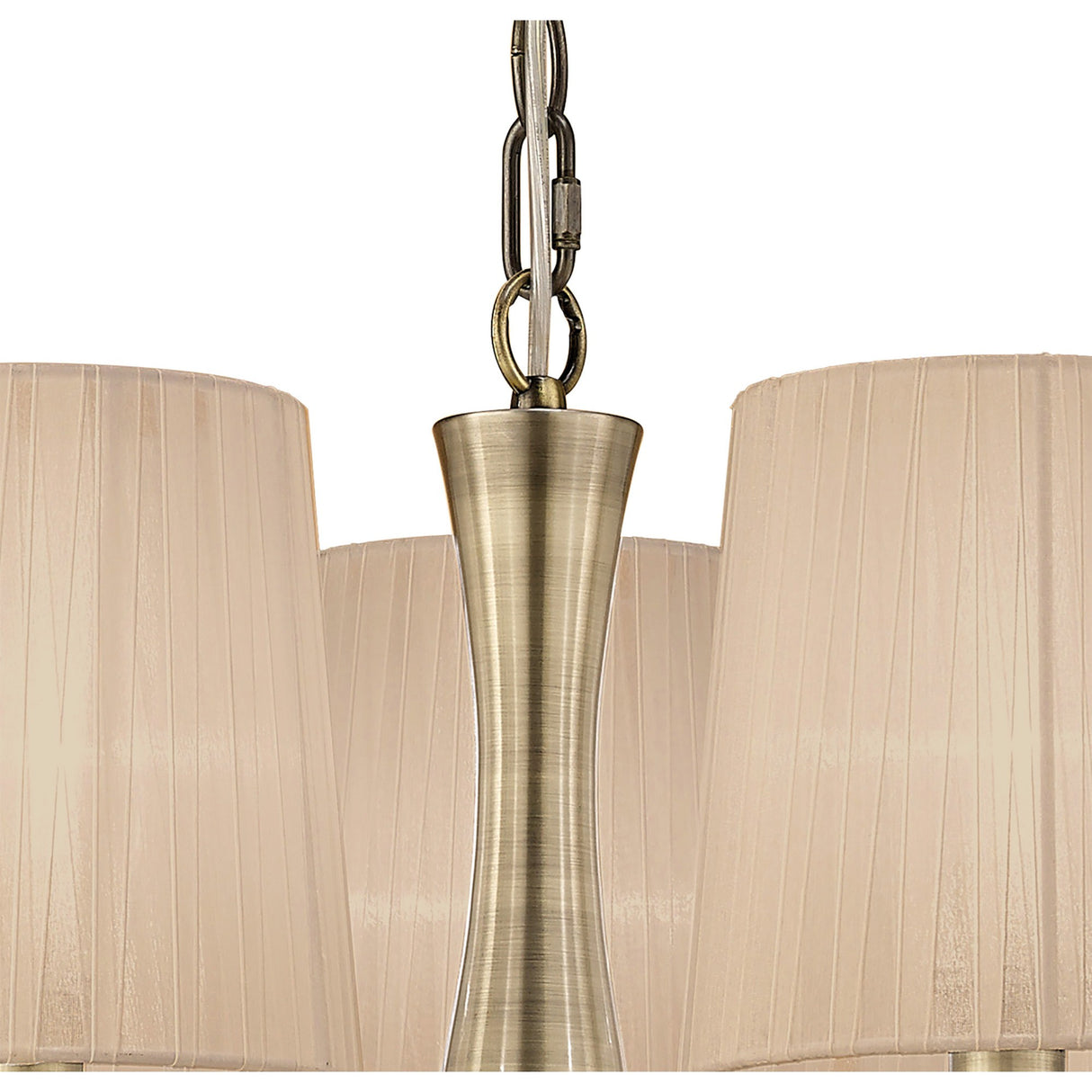 Loewe 50cm 5 Light Chandelier - Antique Brass With Soft Bronze Shades