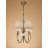 Loewe 50cm 5 Light Chandelier - Antique Brass With Soft Bronze Shades