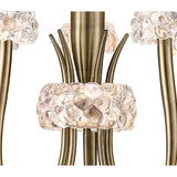 Loewe 50cm Slim 5 Light Chandelier - Antique Brass With White Shades