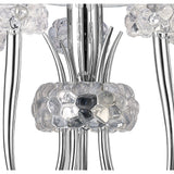 Loewe Slim 5 Light Chandelier - Polished Chrome With White Shades