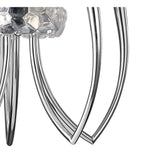 Loewe Slim 5 Light Chandelier - Polished Chrome With White Shades