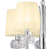Loewe Slim 5 Light Chandelier - Polished Chrome With Cream Shades