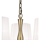 Loewe 50cm 3 Light Chandelier - Antique Brass With White Shades