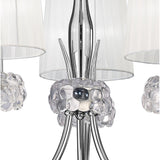 Loewe 3 Light Chandelier - Polished Chrome With White Shades