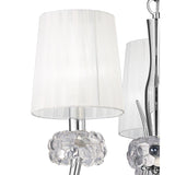 Loewe 3 Light Chandelier - Polished Chrome With White Shades