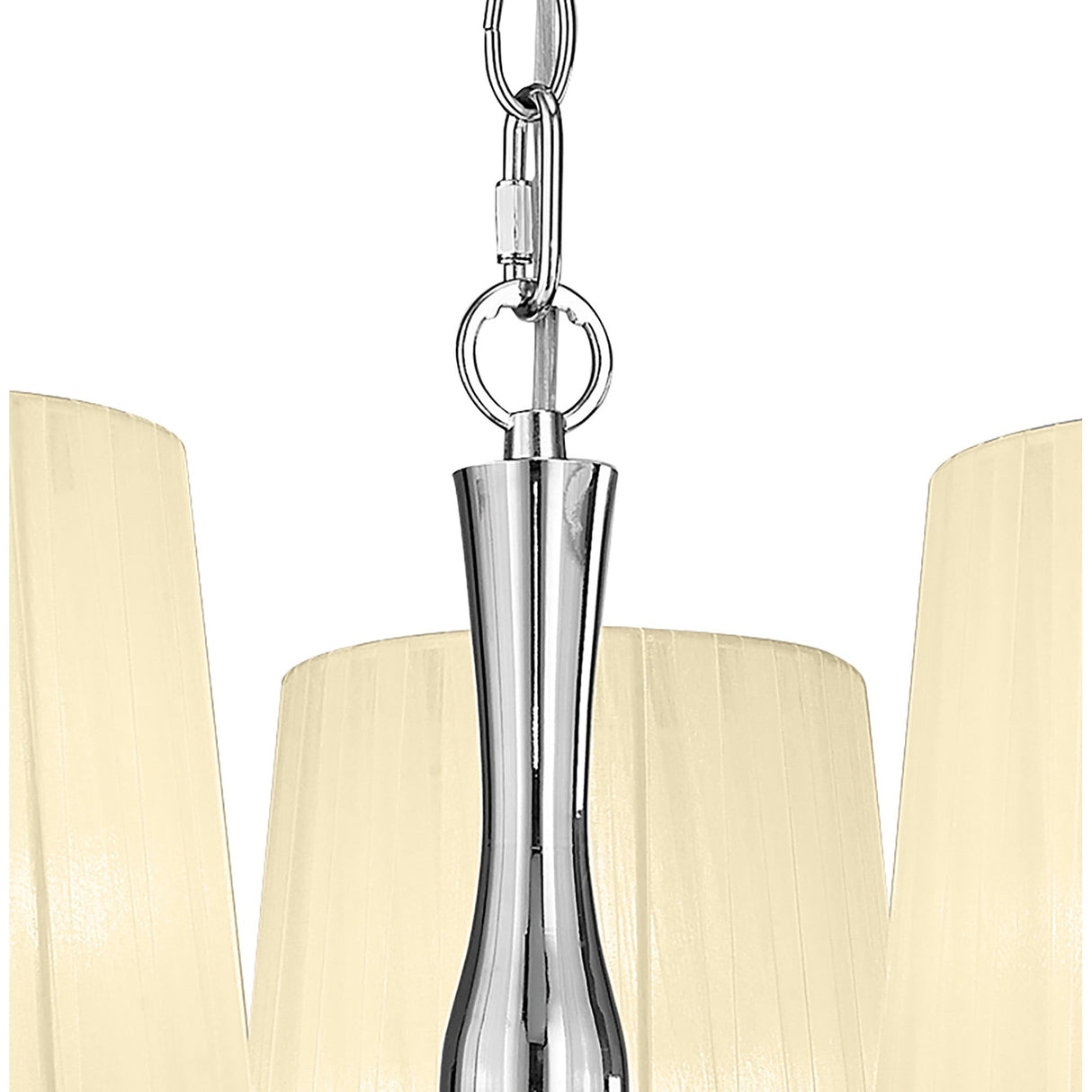 Loewe 3 Light Chandelier - Polished Chrome With Cream Shades