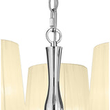 Loewe 3 Light Chandelier - Polished Chrome With Cream Shades