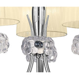 Loewe 3 Light Chandelier - Polished Chrome With Cream Shades