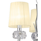 Loewe 3 Light Chandelier - Polished Chrome With Cream Shades