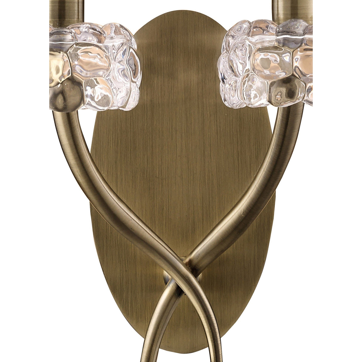 Loewe 2 Light Wall Light With Switch - Brass With Cream Shade