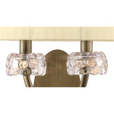 Loewe 2 Light Wall Light With Switch - Brass With Cream Shade