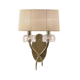 Loewe 2 Light Wall Light With Switch - Brass With Soft Bronze Shade