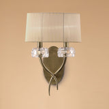 Loewe 2 Light Wall Light With Switch - Brass With Soft Bronze Shade