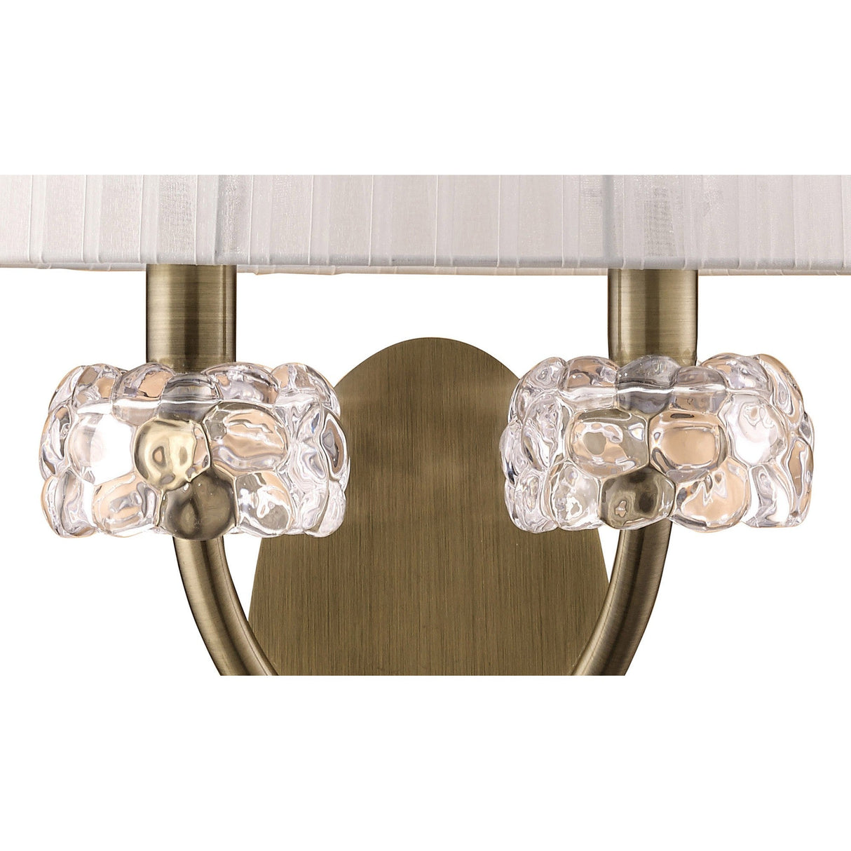 Loewe 2 Light Wall Light With Switch - Brass With White Shade